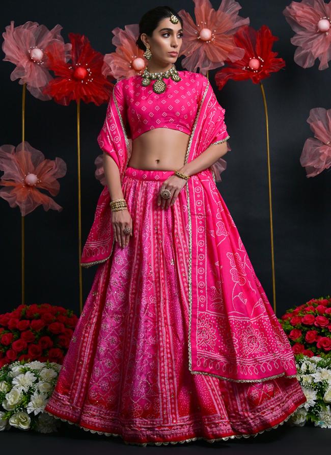 Viscose Rani Wedding Wear Printed Lehenga Choli